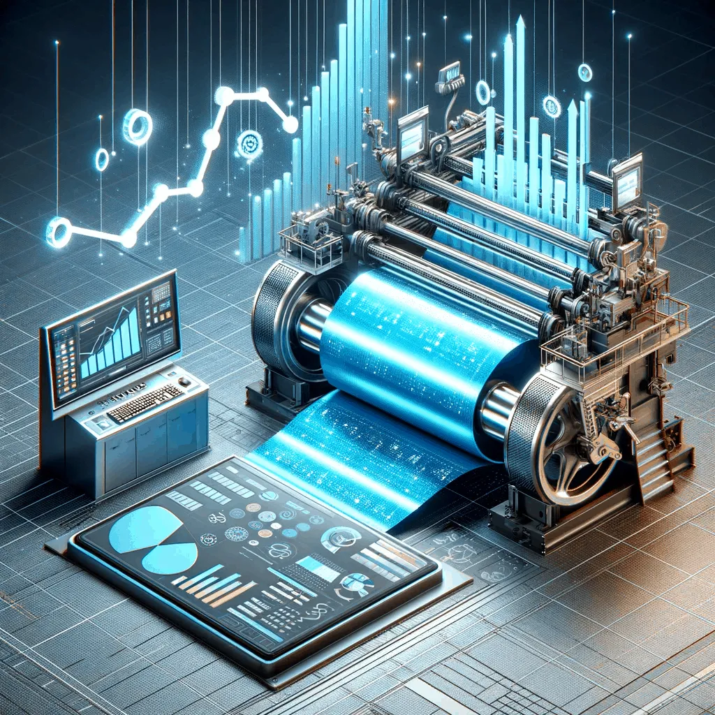 digitalization on the rubber roller industry, with a digital printing press and an analog press side by side